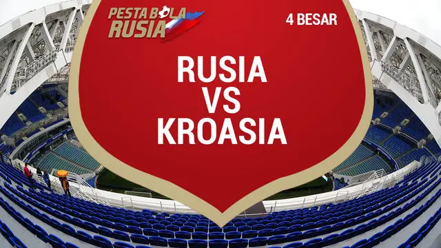 Kroasia menang 4-3 melalui adu penalti atas Rusia dalam perempat final Piala Dunia 2018, di Stadion Olimpiade Fisht, Sabtu (7/7) atau Minggu dini hari WIB.