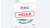 Hoaks pendaftaran undian berhadiah BNI menjadi modus penipuan