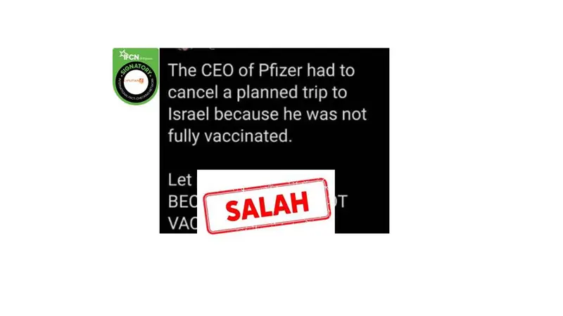 Cek fakta CEO Pfizer batal ke Israel