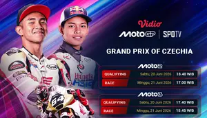 Saksikan Moto3 & Moto2 Monster Energy Grand Prix of Czechia 2026 di Vidio. (doc. vidio)