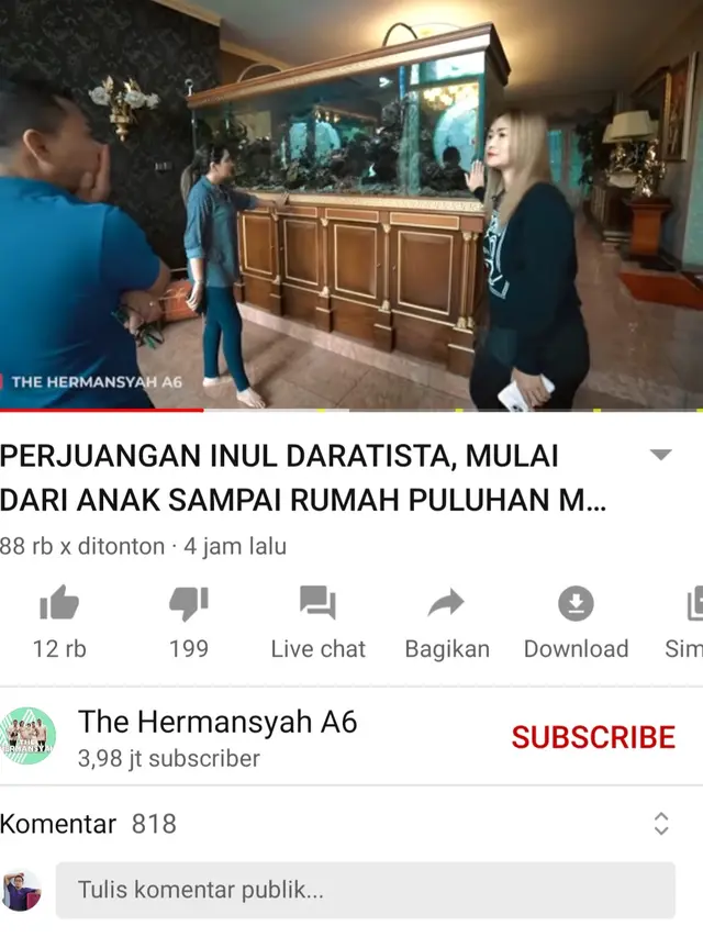Unggahan Anang dan Ashanty. (Foto: YouTube The Hermansyah A6)