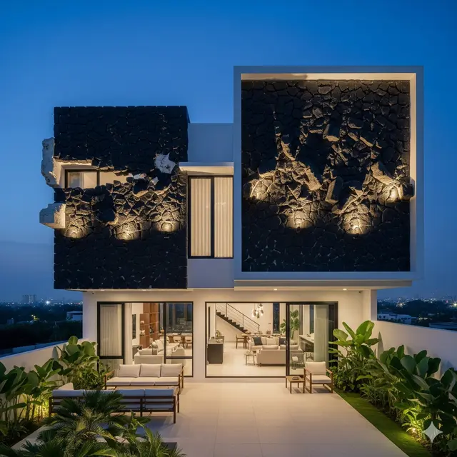 Artistik Modern dengan Batu Templek