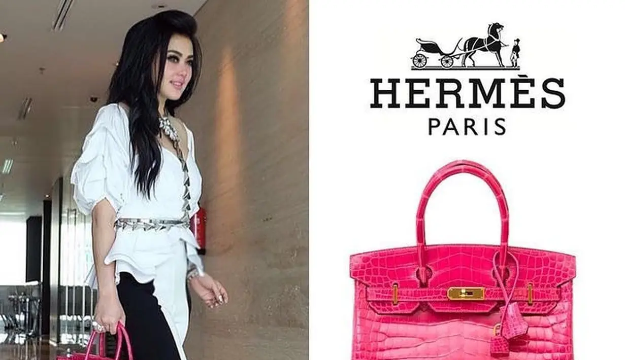 Syahrini juga tak pernah takut tampil dengan warna-warna cerah, seperti terlihat di sini. Ia menenteng tas Hermes Birkin Rose Scheherazade Hot Pink Croco GHW, yang ditaksir memiliki harga sekitar Rp1.245.986.000. Foto: Instagram.