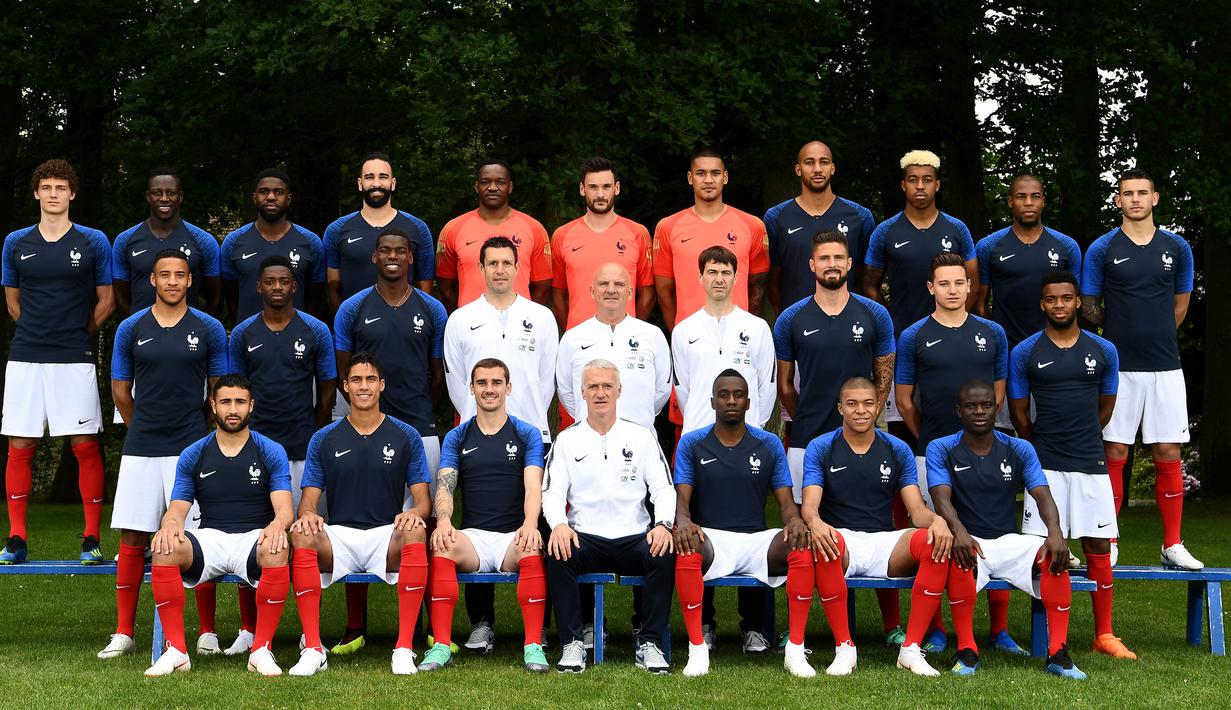 6. Prancis - Datang ke Piala Dunia 2018 dengan skuat yang relatif muda-muda namun dengan talenta luar biasa. Dua tahun lalu mampu menjadi finalis Piala Eropa dengan skuat yang tidak jauh berbeda. (AFP/Franck Fife)