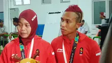 Aspar Jaelolo dengan gaya rambut unik di Asian Games 2018. (Bola.com/Riskha Prasetya)