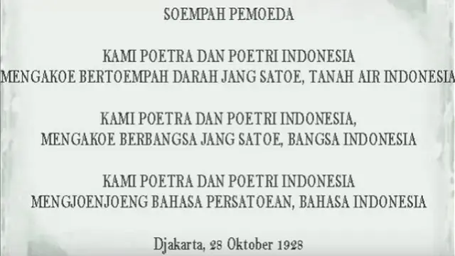 Jelang Hari Sumpah Pemuda, Yuk Ingat Lagi Teks Sumpah Pemuda