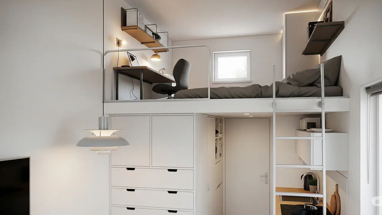 Interior Rumah 4x3 Mezzanine (Foto: Gemini AI)