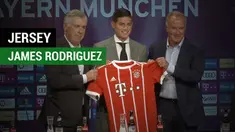 Berita video pemain pinjaman James Rodriguez diperkenalkan Bayern Munchen dengan nomor 11, yang sebelumnya digunakan Douglas Costa.