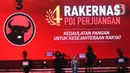 Presiden Joko Widodo atau Jokowi  saat memberikan pidato pada pelaksanaan Rapat Kerja Nasional (Rakernas) IV PDIP, di JIExpo Kemayoran, Jakarta Pusat, Jumat (29/9/2023). (Liputan6.com/Angga Yuniar)