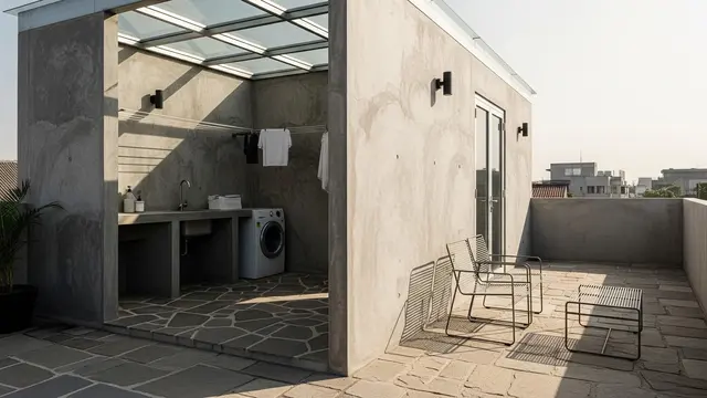 Rooftop Industrial dengan Area Jemur Tertutup