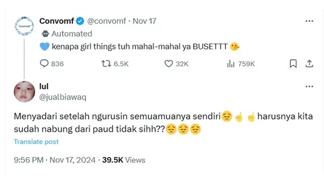 6 Cuitan Netizen Keluhkan Kebutuhan Wanita Mahal Ini Bikin Senyum Tipis