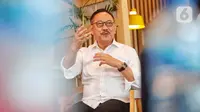 Kepala Otorita IKN Bambang Susantono saat wawancara khusus di Jakarta, Rabu (1/2/2023). (Liputan6.com/Angga Yuniar)