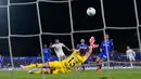 Gol semata wayang Real Madrid dicetak Kylian Mbappe pada menit ke-80. (AP Photo/Manu Fernandez)