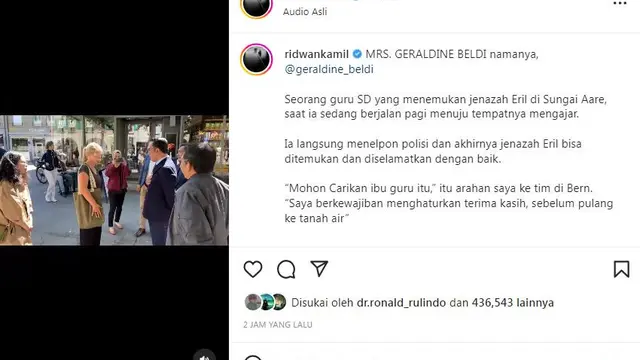Geraldine Beldi, guru SD yang menemukan jenazah Eril, anak Gubernur Jawa Barat Ridwan Kamil