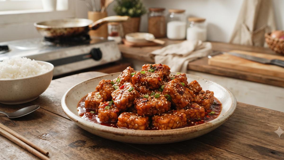 Cara Membuat Tempe Saus Korea Pedas Manis, Rahasia Tekstur Krispi yang Awet