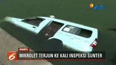 Sebuah mikrolet terjun ke Kali Sunter di kawasan Kemayoran lantaran diduga sang sopir mengemudi ugal-ugalan. Seorang pengendara motor dilarikan ke rumah sakit karena ikut tertabrak.