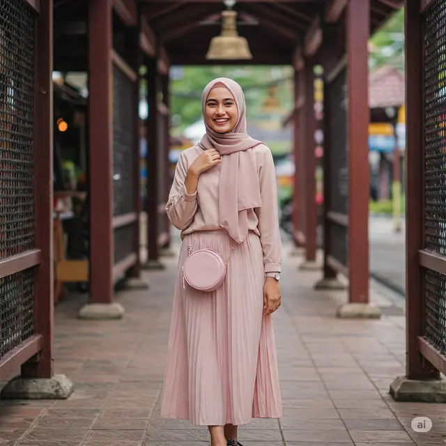 7 Outfit Korean Style Hijab Rok Terbaru 2025, Tampil Feminin dan Modis ...