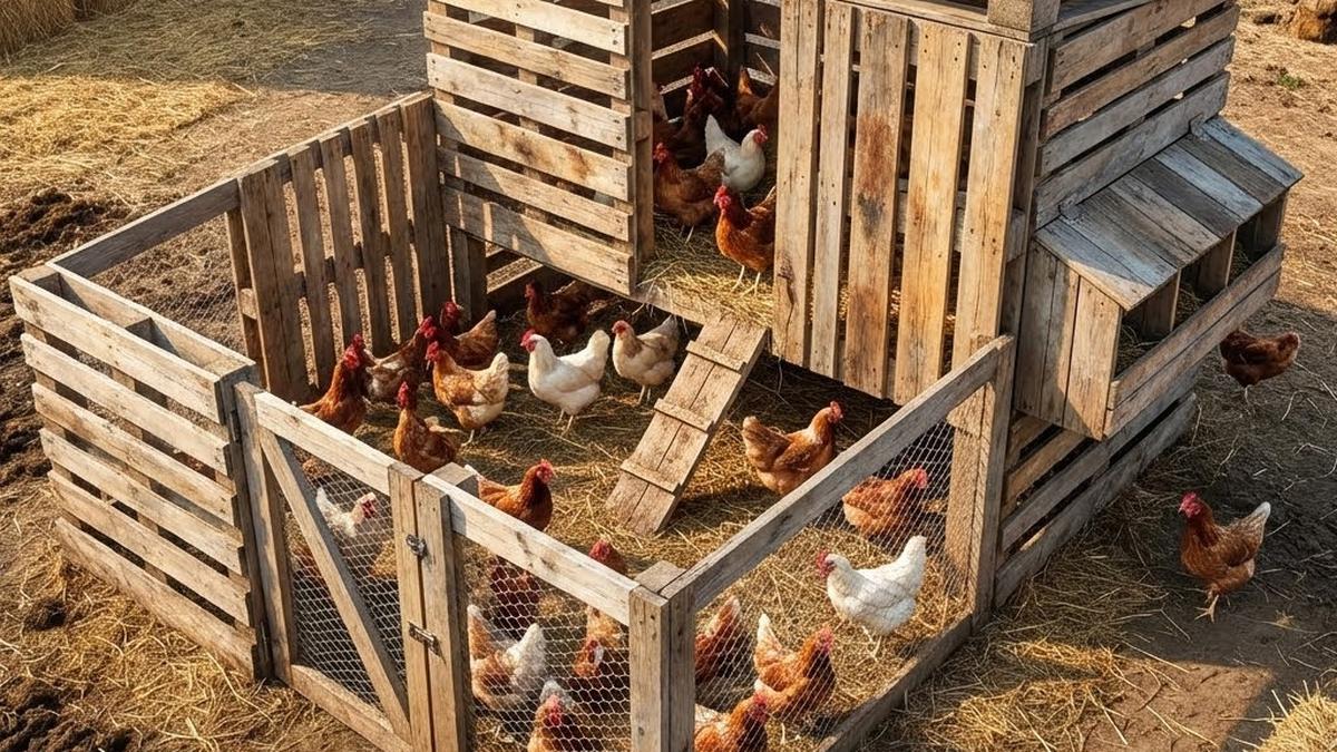 Cara Membuat Kandang Ayam Petelur dari Palet Bekas untuk Pemula, Murah dan Ramah Lingkungan