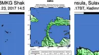 BMKG mencatat gempa bumi 5,4 skala Richter menggoyang Kabupaten Parigi Moutong dan sejumlah daerah di Sulawesi Tengah. (Ilustrasi: BMKG/Liputan6.com/Eka Hakim)