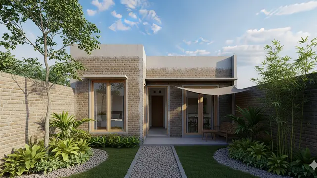 Desain Rumah Sederhana Rp50 Jutaan di Lahan 6x10 Meter dengan Dinding Batako/ Ilustrasi gambar AI
