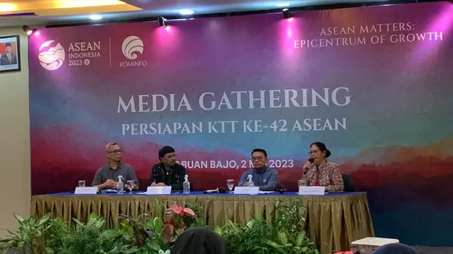 Media gathering jelang KTT ke-42 ASEAN di Labuan Bajo, NTT, Selasa (2/5/2023). (Liputan6/Benedikta Miranti)
