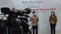 Wakil Menteri Kesehatan RI Dante Saksono Harbuwono dalam rangka Peluncuran Data Hasil Global Adult Tobacco Survey (GATS) dan Peringatan Hari Tanpa Tembakau Sedunia di Gedung Kementerian Kesehatan RI, Jakarta pada Selasa, 31 Mei 2022. (Dok Liputan6.com/Fitri Haryanti Harsono)