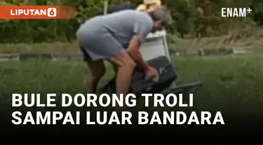 Bule Dorong Troli hingga Gerbang Bandara Batam untuk Naik Taksi Online