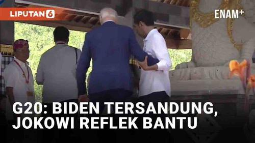 VIDEO: Momen Biden Tersandung di Tangga Tahura, Jokowi Reflek Membantu