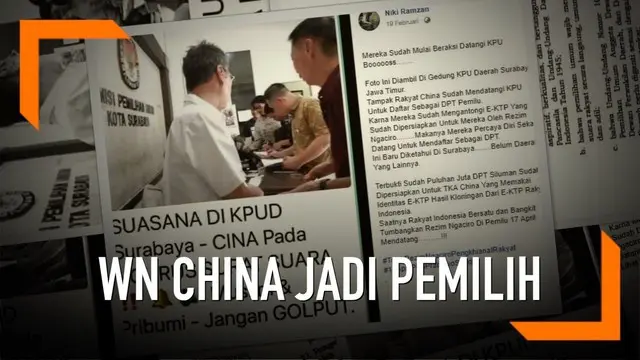 VIDEO: [CEK FAKTA] Viral Kabar WN China Daftar Jadi Pemilih di KPU Surabaya