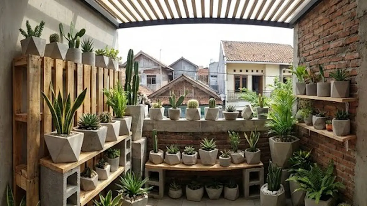Ide Kebun Mini di Teras Rumah dengan Pot Estetik