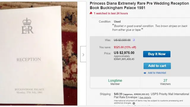 6 Memorabilia Teraneh Berkaitan dengan Putri Diana yang Dijual Mahal