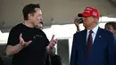 Ini menjadi kunjungan pertama Presiden terpilih Amerika Serikat (AS), Donald Trump ke peluncuran Starship. (Brandon Bell/Getty Images North America/Getty Images via AFP)