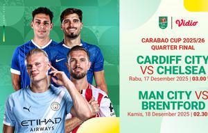 Saksikan Carabao Cup 2025/26 perempat final hanya di Vidio. (dok. vidio.com)