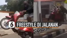 Beredar video remaja lakukan freestyle ugal-ugalan di jalanan. Karena kejadian itu seorang remaja tersebut mengalami cedera.