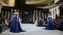 Sejumlah model berpose saat ajang Fashio Nation ke-11 yang bertemakan Real Life Real Story persembahan dari Matie France Bodyline di Senayan City, Jakarta, Jumat (14/4). (Liputan6.com/Angga Yuniar)