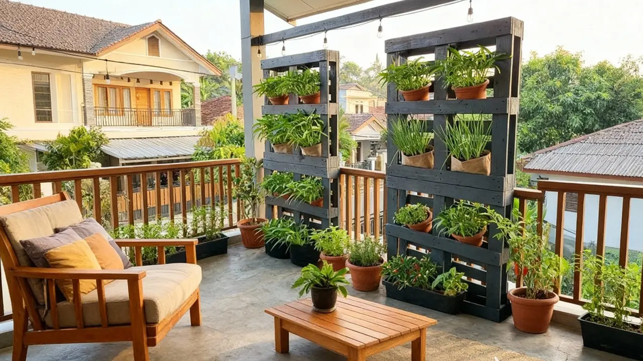 Desain Balkon Rumah yang Bisa Jadi Kebun Sayur Mini