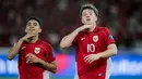 <p>Pemain Timnas Indonesia, Ole Romeny dan Marselino Ferdinan melakukan selebrasi setelah mencetak gol ke gawang Bahrain pada laga kedelapan putaran ketiga Grup C kualifikasi Piala Dunia 2026 di Stadion Utama Gelora Bung Karno, Jakarta, Selasa (25/3/2025) malam WIB. (Bola.com/Bagaskara Lazuardi)</p>