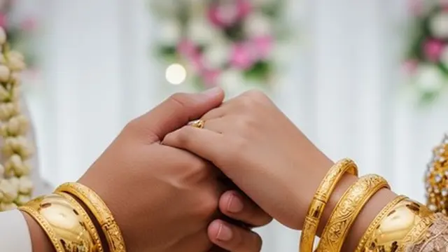 Gelang emas couple pasangan 2025. (Liputan6.com/Gemini.ai)