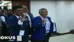 Kedatangan rombongan disambut Komisioner KPU Ilham Saputra di lantai dua gedung KPU.