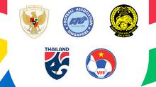 Piala AFF 2024 - Logo Timnas Indonesia, Singapura, Thailand, Malaysia, Vietnam (Bola.com/Adreansu Titus)