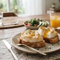 Resep Telur Cloud Toast ala Brunch Cafe. (AI Generated)