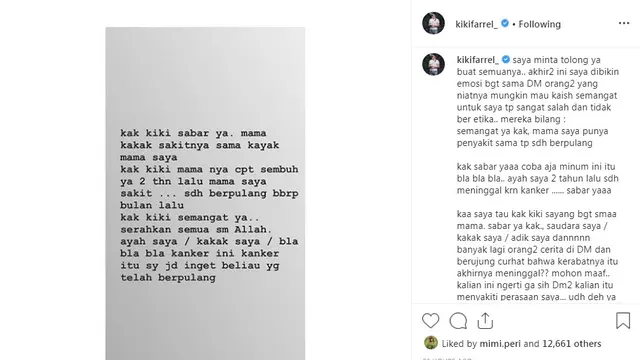 Kiki Farrel (Foto: Instagram/@kikifarrel_)