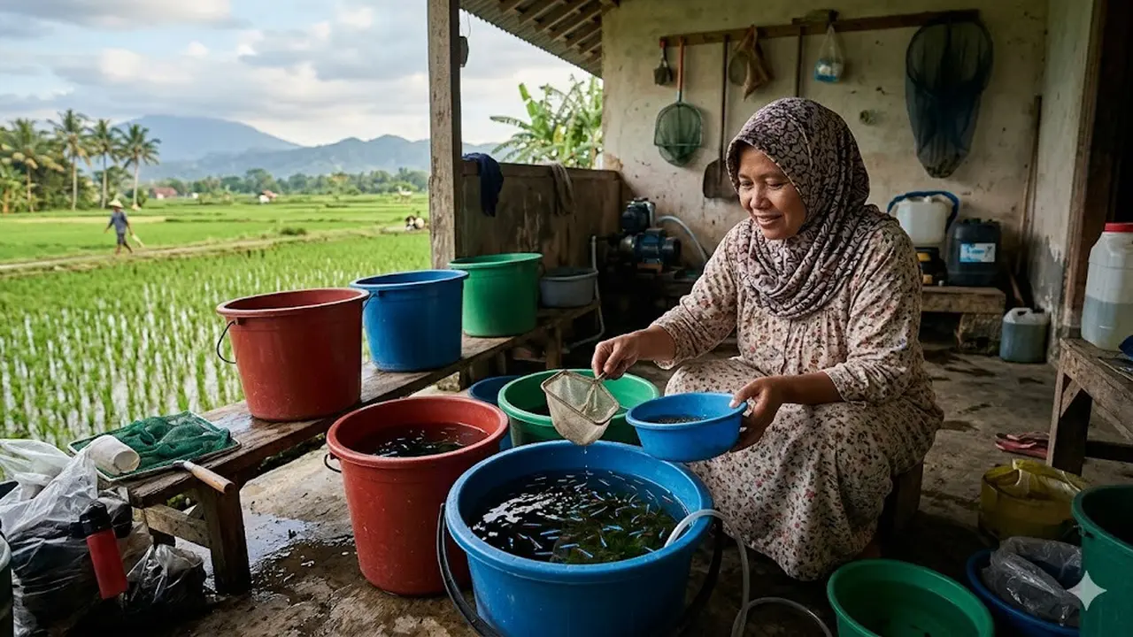 Ternak Ikan Mini di Ember untuk IRT yang Rumahnya Dekat Area Persawahan