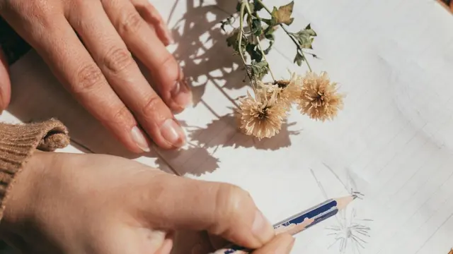 cara menggambar bunga sederhana