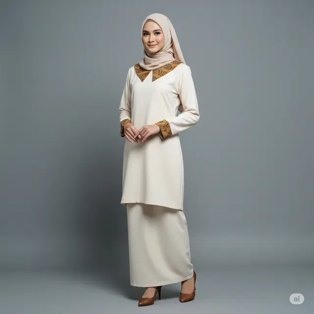 8 Model Gamis Polos Kombinasi Batik Sedikit: Tampil Elegan dengan Sentuhan Etnik