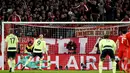 Pemain Manchester City, Erling Haaland, gagal mencetak gol penalti ke gawang Bayern Munchen pada babak perempat final leg kedua Liga Champions di Allianz Arena, Kamis (20/4/2023). (AFP Chistof Stache)