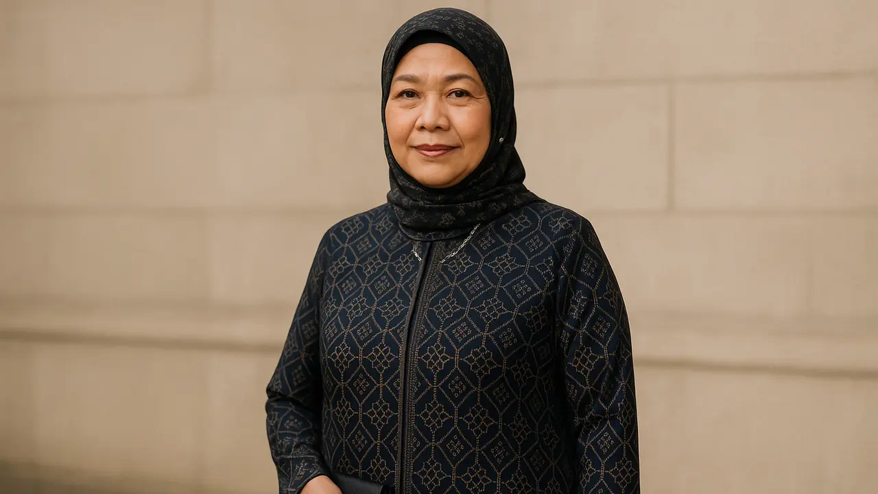 Model Gamis Abaya Motif untuk Kondangan Ibu-ibu Usia 50 Tahunan (Foto: ChatGPT)