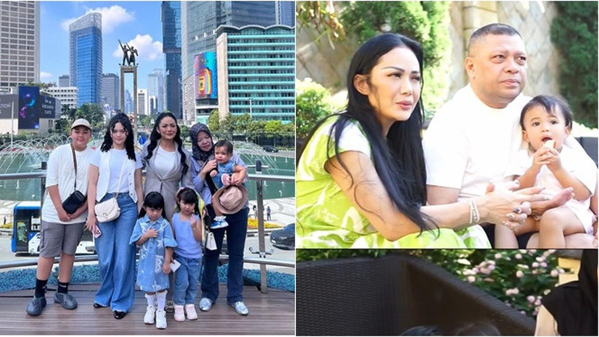 Aurel Liburan ke Madrid, Ini 6 Potret Krisdayanti Momong Ameena dan Azura di Jakarta
