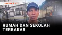 Rumah dan Sekolah Terbakar, Petugas Pemadam Berjibaku Memadamkan Api