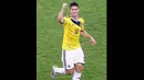 James Rodriguez menjadi pemain Amerika Selatan ketiga secara beruntun yang memenangi predikat Gol Terbaik Piala Dunia. (REUTERS/Ricardo Moraes)